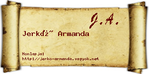 Jerkó Armanda névjegykártya
